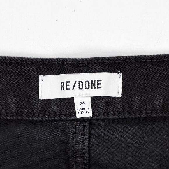 RE/DONE 70s High Rise Midnight Black Cutoff Shorts Women’s Size 24 Frayed Hem - Picture 4 of 6